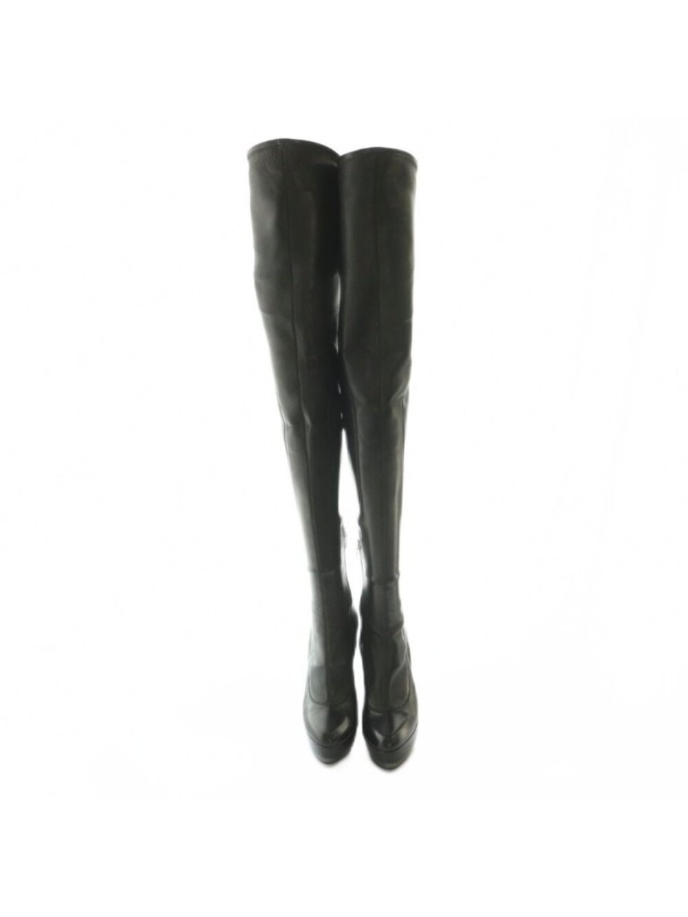 ★SOLD★ Gucci Thigh High Boots Platform Pin Heels 36 Black - Picture 4 of 9
